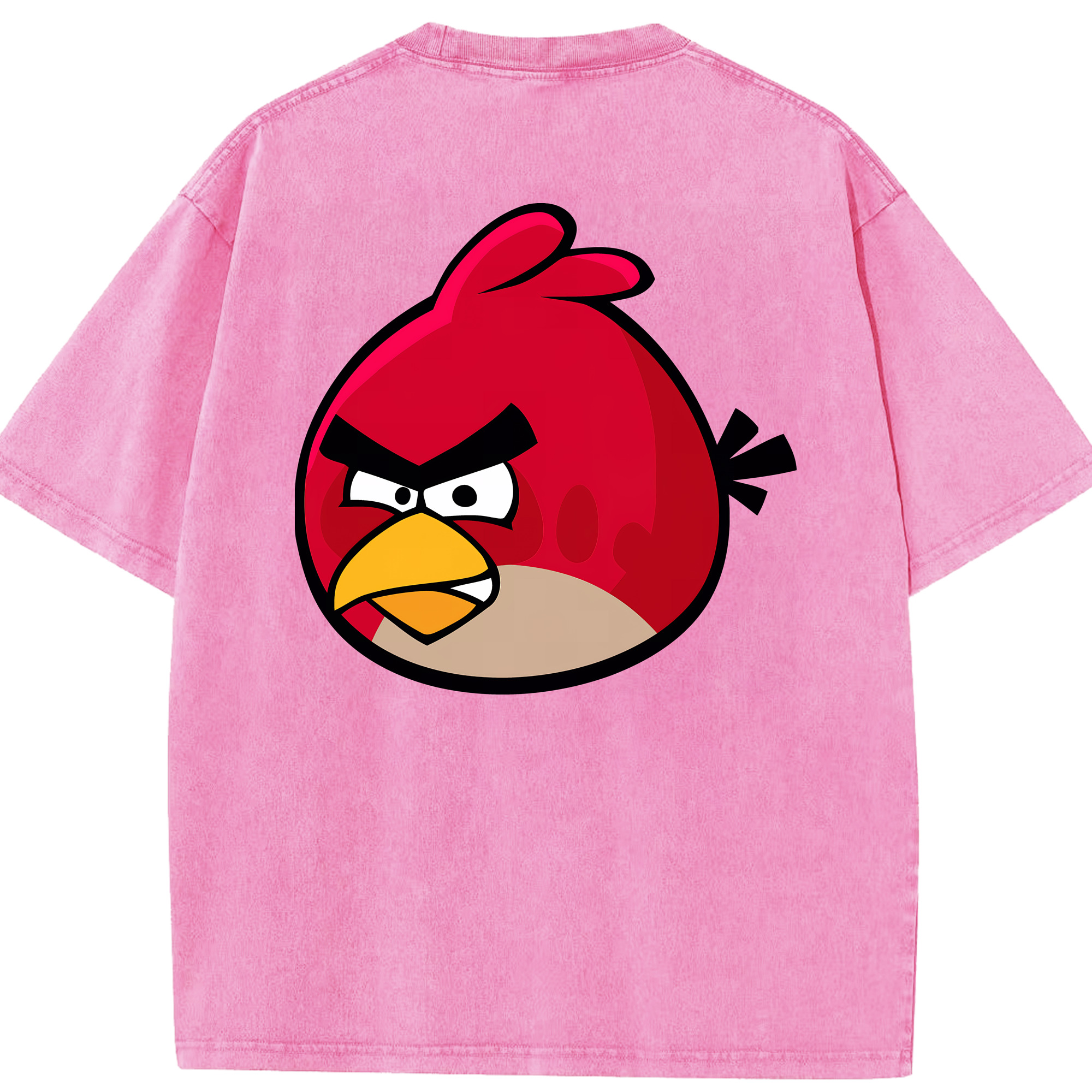 （画像用） Angry Birds アングリーバード 綿100% ヴィンテージ風 半袖Tシャツ（背面プリント）